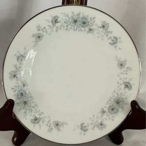 Noritake Porcelain China 6716 INVERNESS Platinum Vintage Japan Blue BREAD PLATE